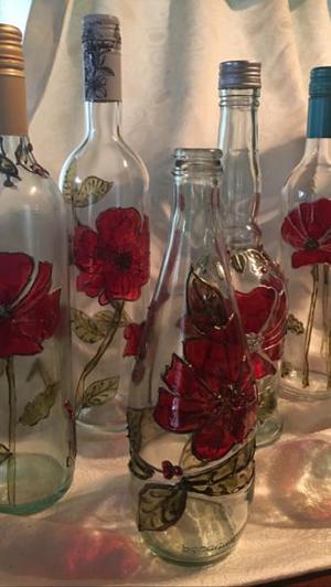 Botellas decoradas vidrio
