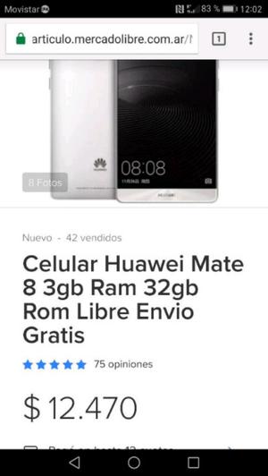 Vendo Huawei mate 8