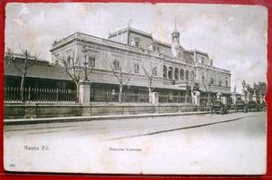 santa fe  estacion francesa antigua postal