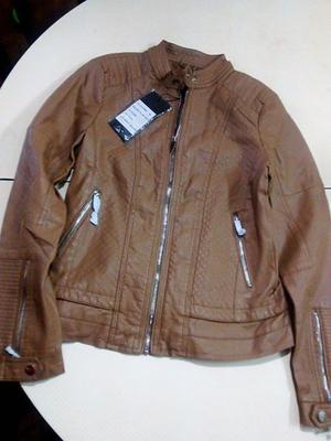 Campera De Cuero Marron NUEVA