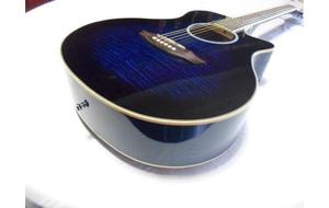 Guitarra Acustica Jumbo Azul Parquer Cuerdas De Acero