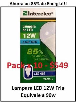 Lampara Led INTERELEC Fria 12w x 10 Unid $549!!!