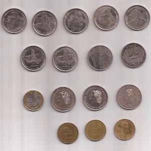 Lote De 16 Monedas Conmemorativas Estado Regular Evita Etc