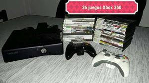 Xbox 360 Flasheada Con 2 Joystick, 36 Juegos Y Transformador