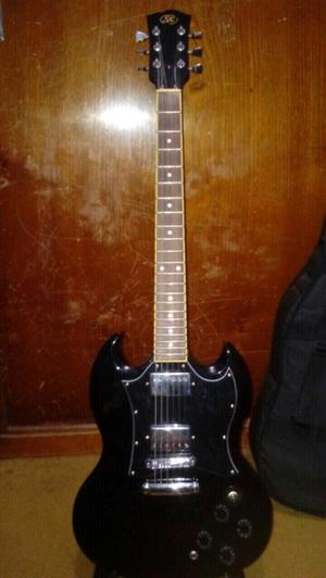 Guitarra electrica sx modelo sin uso sg + funda + correa