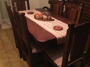 Juego de comedor y modular de algarrobo