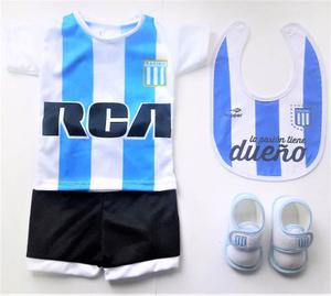 Kit Racing Club Bebe Camiseta Escarpin Babero Y Boca River