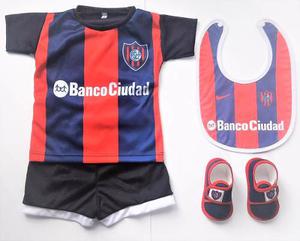 Kit San Lorenzo Bebe Camiseta+escarpines+babero Y Boca River