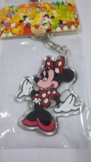 Llavero de plástico de Minnie, Mickey o tren