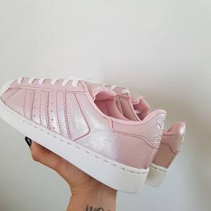 Zapatillas adidas Superstar Glitter Pink Del Talle 35 Al 40