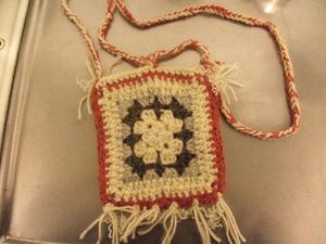 carterita crochet 18 cm x 15 cm de lana gruesa