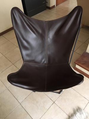 sillon Bkf de cuero marron