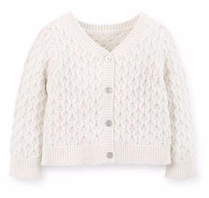 Carters Cardigan / Saquito Niña Bebe Blanco E Hilos