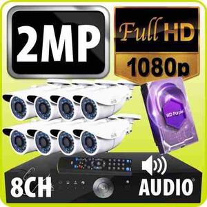 Kit Seguridad 2 Mp Full Hd  Dvr 8 +8 Camaras+1tb + Audio