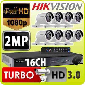 Kit Seguridad Hikvision Turbo 3.0 2mp Dvr 16 + 8 Camara 2mp