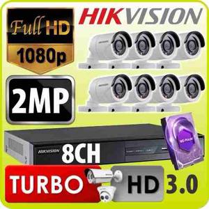 Kit Seguridad Hikvision Turbo 3.0 Dvr 8 + 8 Camaras 2mp +1tb