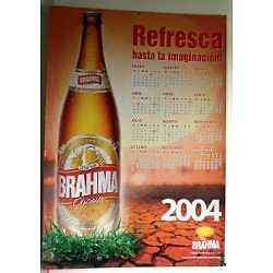 cerveza brahma  almanaque de carton original de la