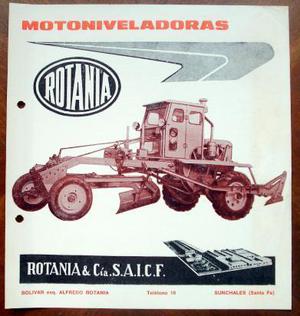 rotania & cia folleto original empresa motoniveladora m-2