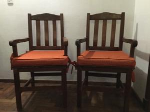 2 sillones altos de algarrobo