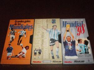 3 videos vhs de goles en mundiales $40