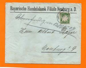 Alemania Imperial Bayern Sobre Bancario Desde Neuburg - 165