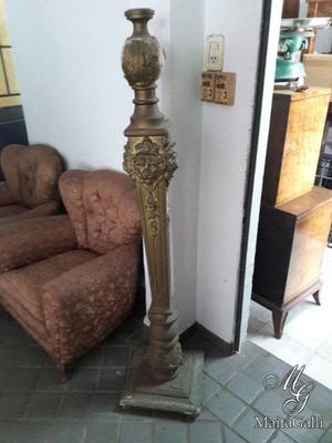 Antigua Columna Madera Y Yeso Dorada. Cód.: #