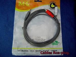 Cables 2Rca-Plug de 1,8m, 2m, 4m, 8m.
