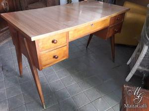 Escritorio 5 Cajones Estilo Retro Madera Maciza. Cód.: