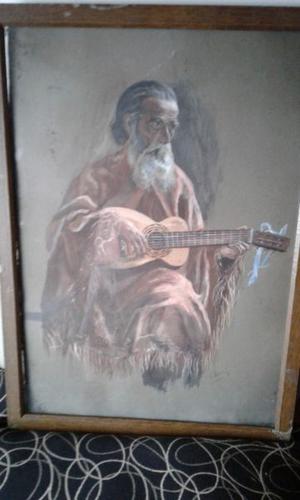 Oleo gaucho con guitarra