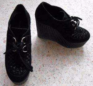 Zapatos gamuza negros N°38