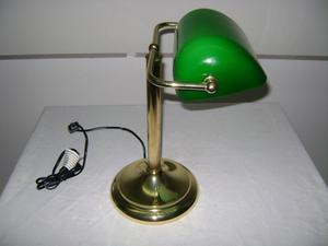 lampara de banquero con tulipa verde -NUEVA-