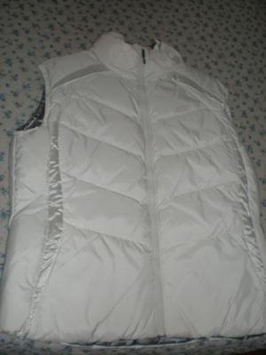 Campera Chaleco Nike Blanco Plateado Reversible talle L