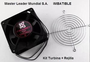 Kit Turbina Cooler 4 Pulg 120x120 Buje 220v + Rejilla