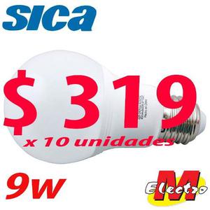 Lampara Led Bulbo E27 9w Día Fria X 10u Sica Electro Medina