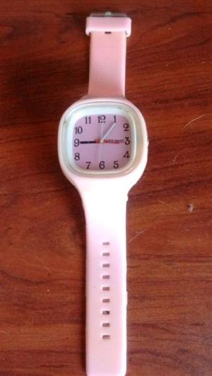 Reloj con malla de Silicona color Rosa
