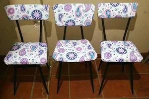 3 sillas sueltas con tapizado nuevo $1