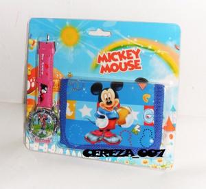 Billetera De Mickey + Reloj Puntero De Mickey