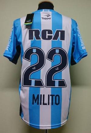 Camiseta Racing  Titular # 22 Milito Topper Original
