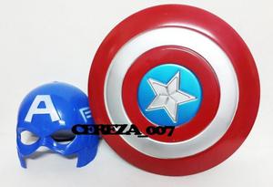 Escudo Del Capitan America 32cm + Mascara Capitan America