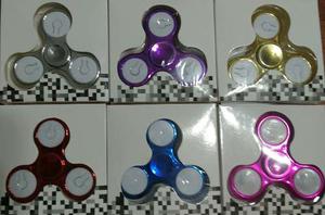 Hand Spinner Colores Metalizados Con Luces Led
