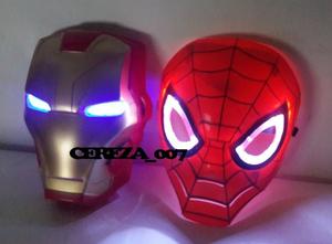 Mascara De Iron Man Con Luces Led + Spiderman Luces Con Led