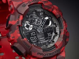 Reloj Casio G-shock Camuflado Ga100cm4a Ga-100cm-4a Rojo |