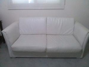 Sillon 2 cuerpos ecocuero blanco