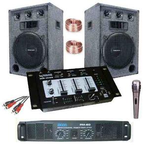 Equipo De Audio Completo Dj 2 Bafles 15 Ampli + Consola Usb