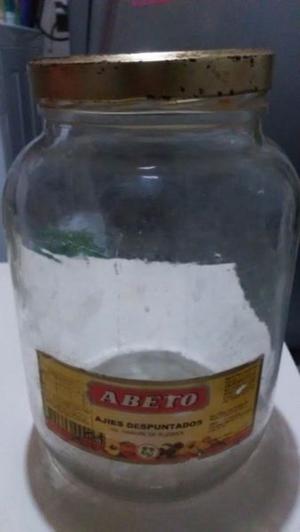 Frasco de 3 Litros de Vidrio Aceitunas Vacio con Tapa