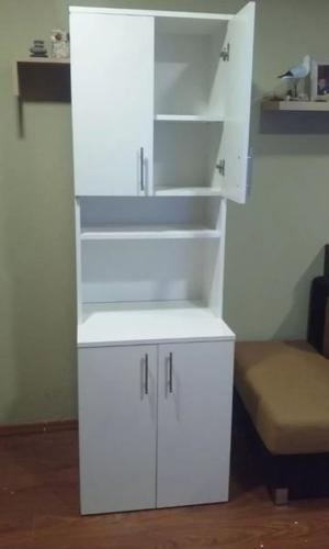 Mueble De Cocina Porta Microondas Y Alacena Melamina 18 Mm