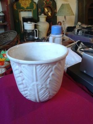 Porta maceta cerámica blanca ancho boca 0,19 cm