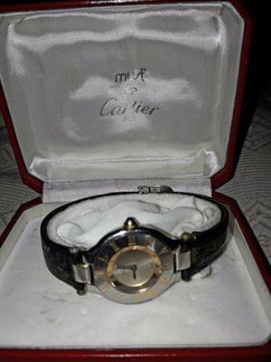 Reloj Cartier Siglo Xxi Original Con Malla De Cuero
