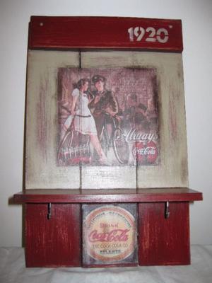 Repisa vintage motivo Coca cola