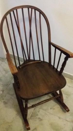 Silla antigua mecedora sillón madera maciza roble